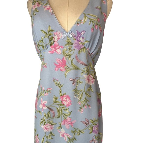 WAYF Small Dahlia Light Blue Floral Dressy V Neck Midi NWT - Picture 6 of 16